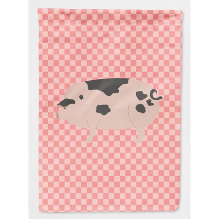 Carolines Treasures Gloucester Old Spot Pig Pink Check Canvas House Flag BB7940CHF